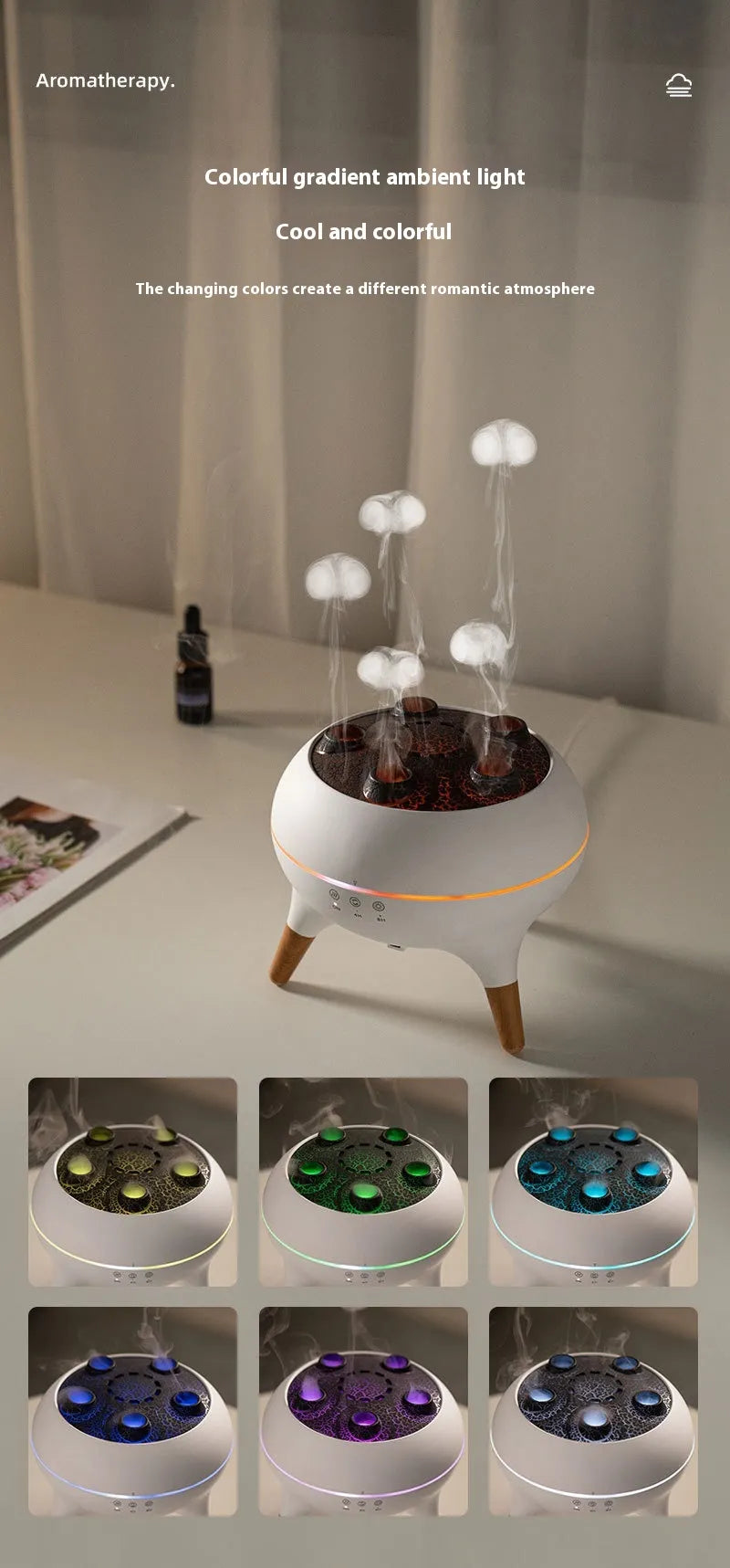 Intelligent Jellyfish Ultrasonic Air Humidifier